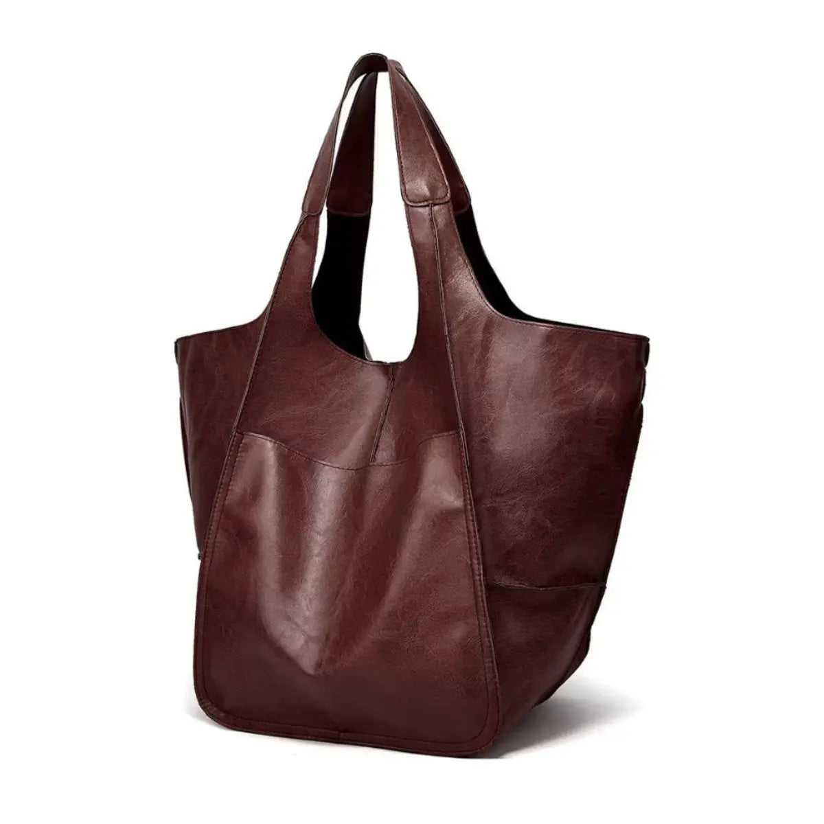 Bolso tote extragrande de piel vegana para mujer, con cierre magnético