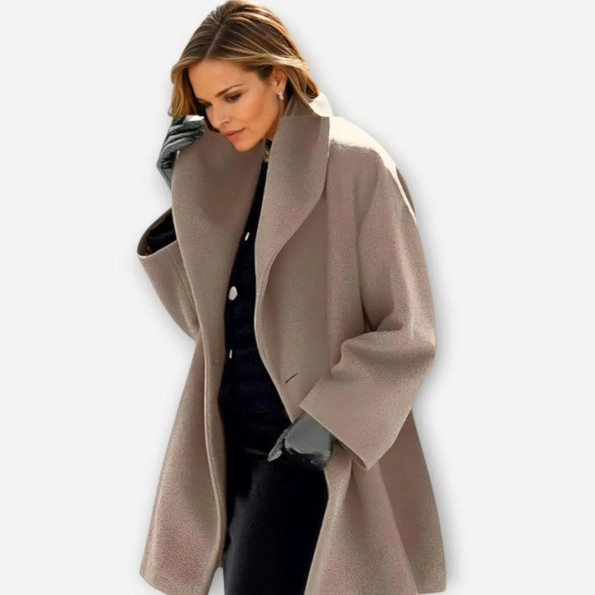 Abrigo de invierno extragrande para mujer, con cuello ancho