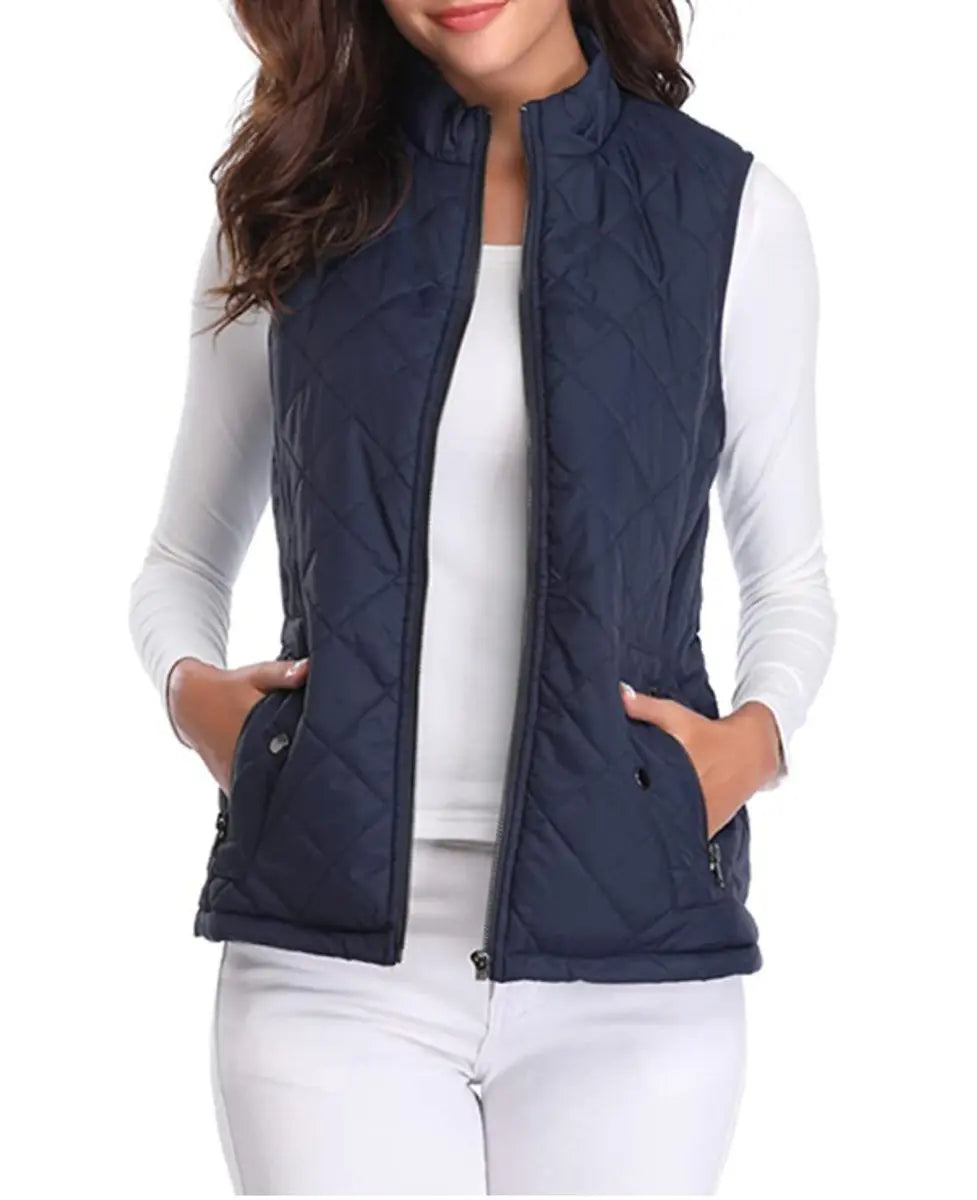 Chaleco acolchado ligero con cremallera para mujer