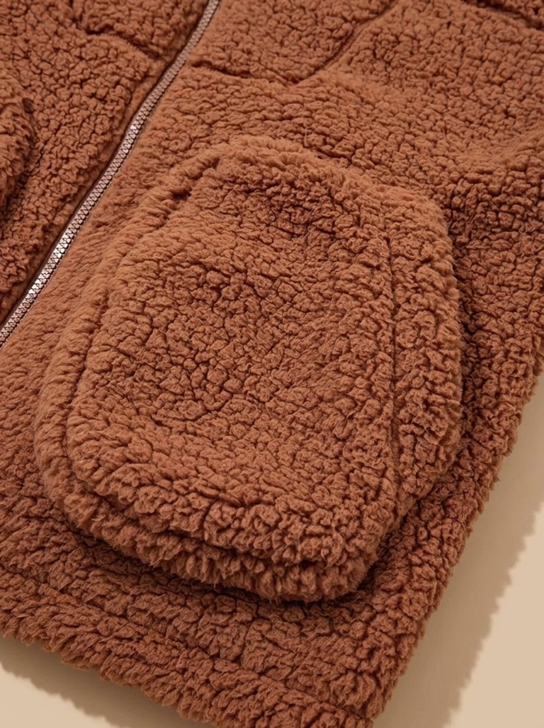 Willow | Chaqueta teddy con capucha para mujer, de corte holgado y cremallera