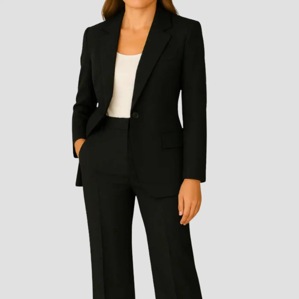 Conjunto de traje entallado para mujer, con blazer de un botón y pantalón