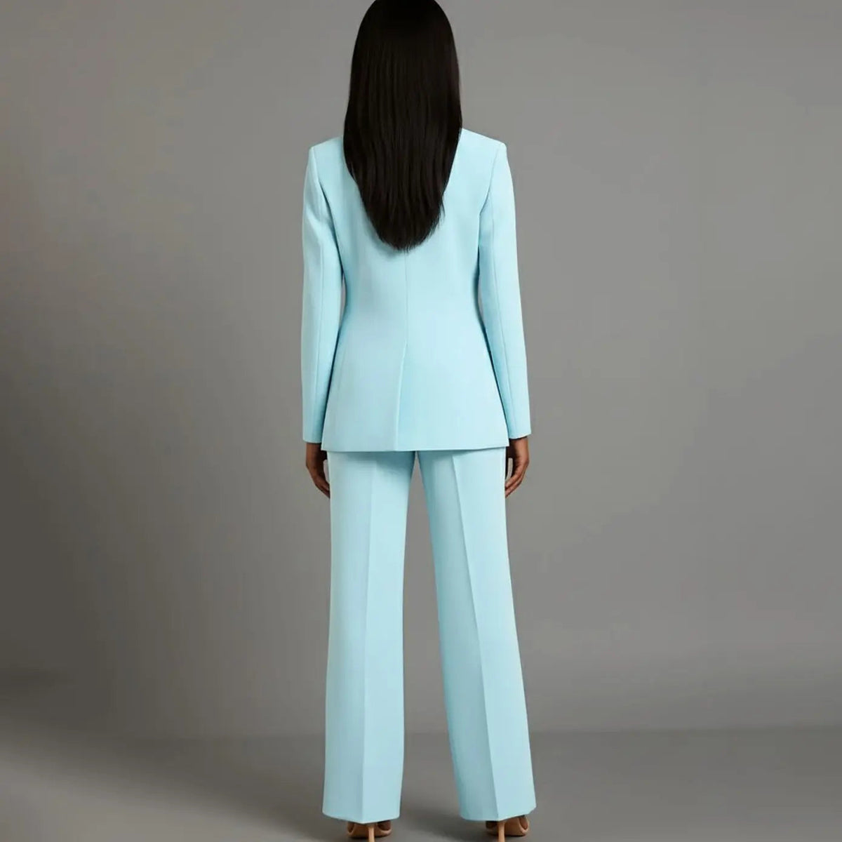 Conjunto de traje entallado para mujer, con blazer de un botón y pantalón