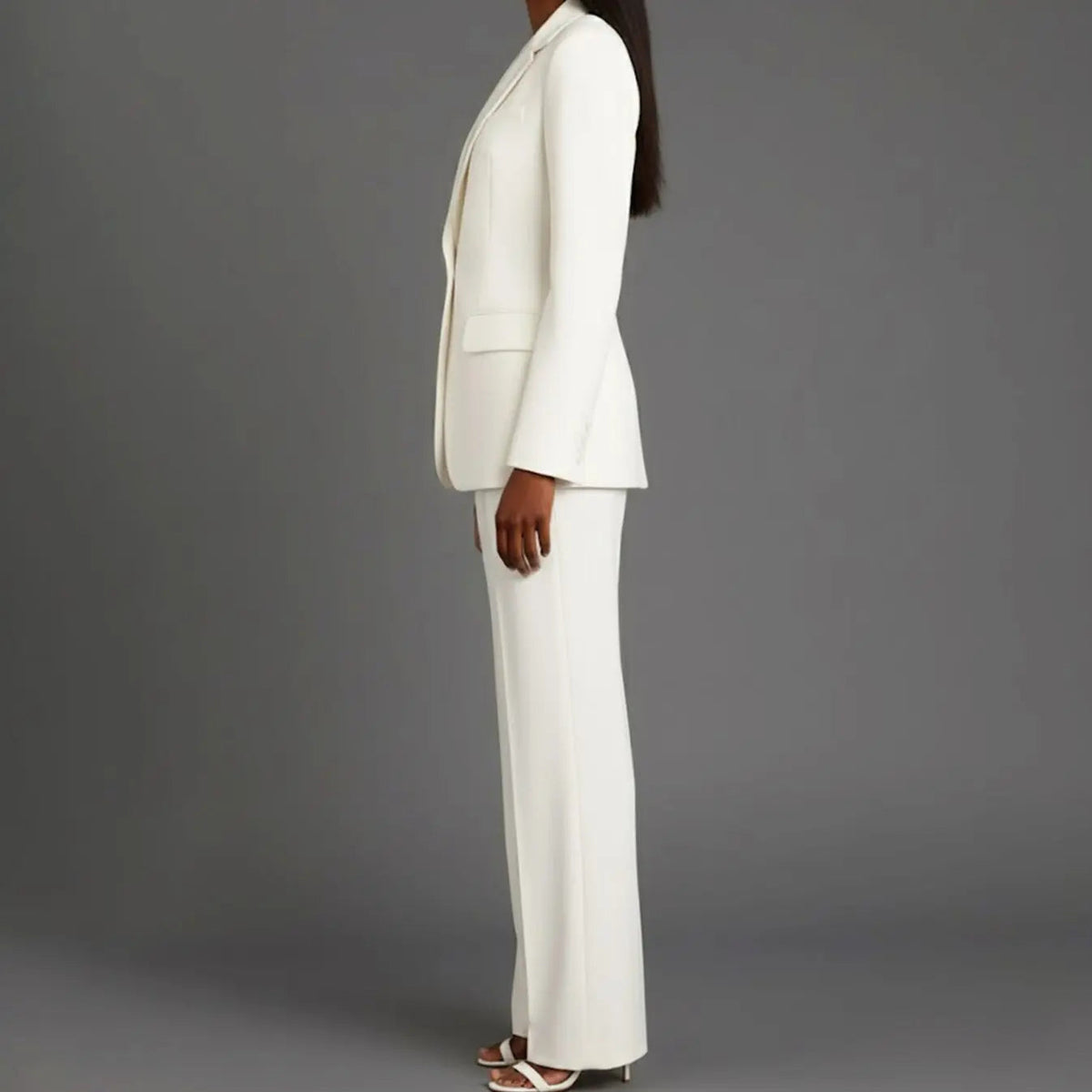 Conjunto de traje entallado para mujer, con blazer de un botón y pantalón