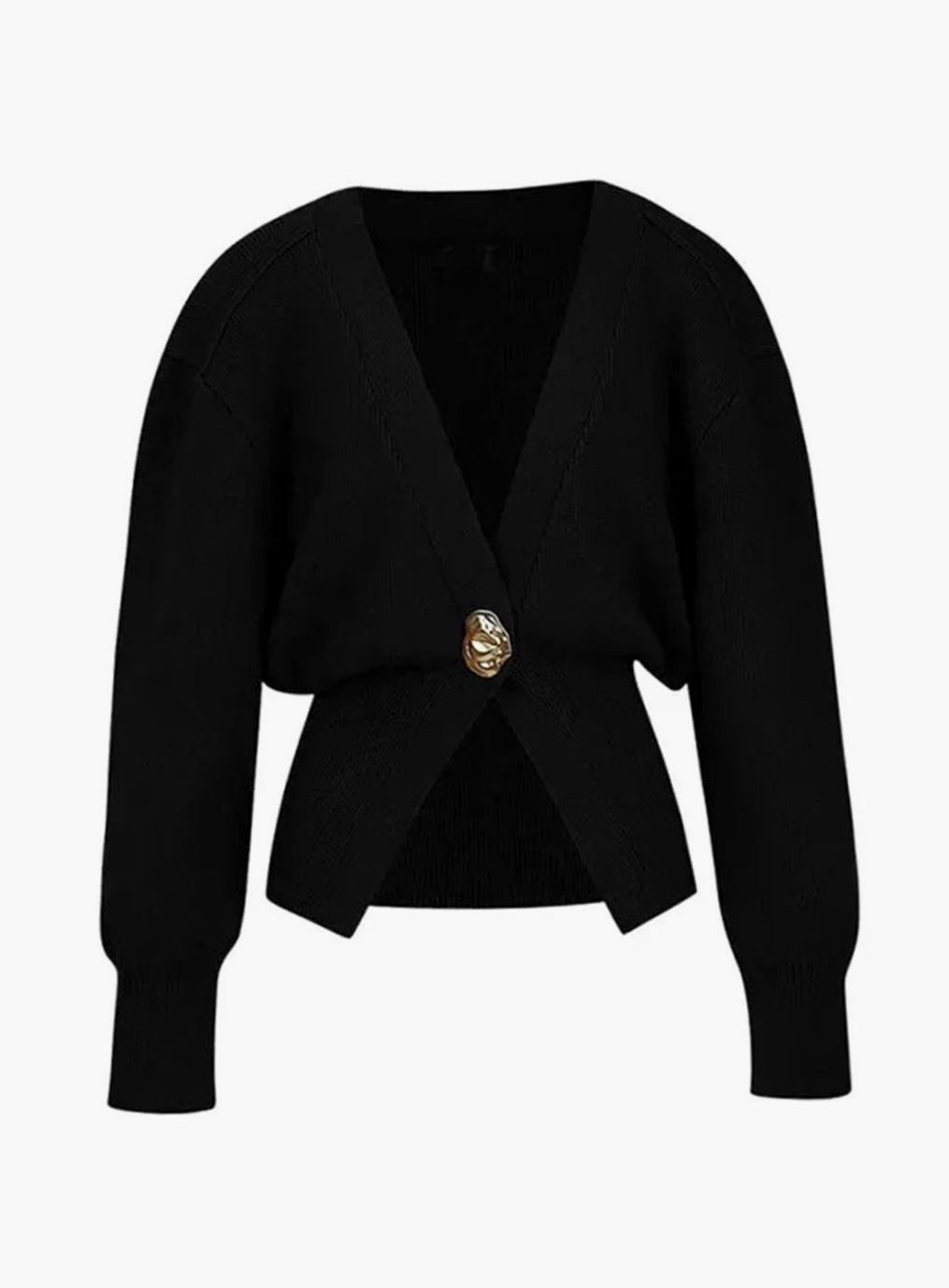 Cárdigan de punto para mujer con escote en V y botones dorados