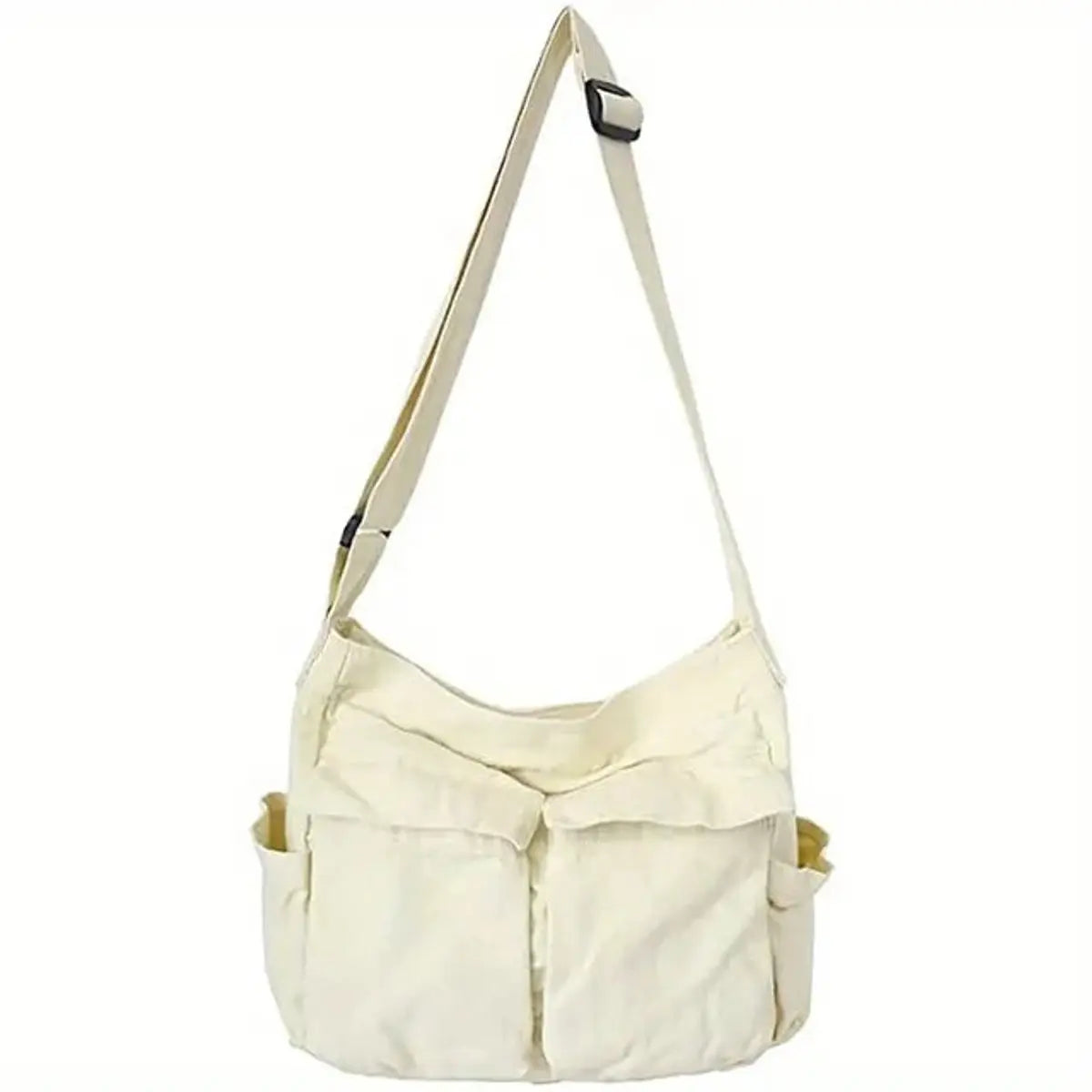 Bolso tote vintage de lona para mujer, con múltiples bolsillos, para llevar cruzado o al hombro