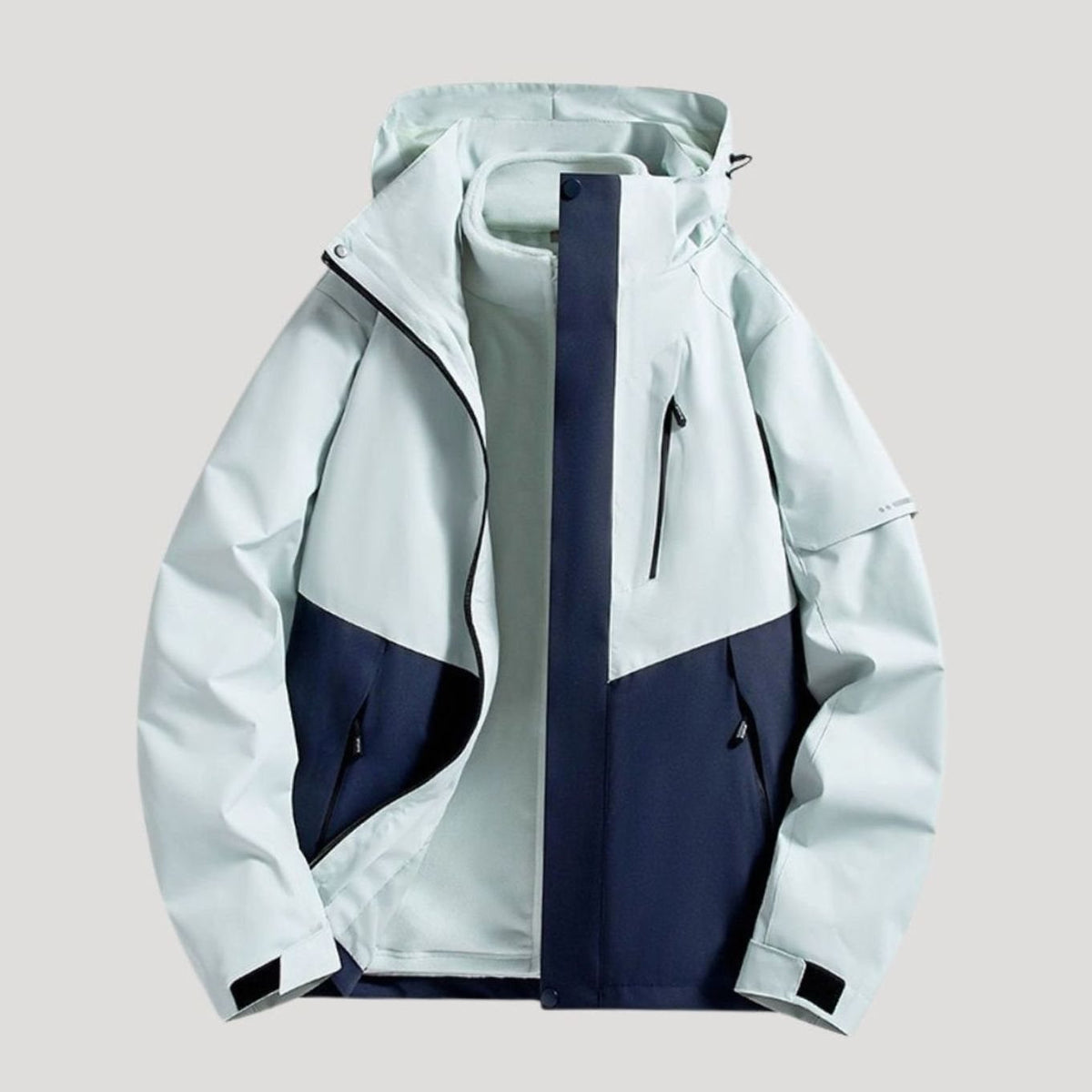 Chaqueta de invierno impermeable con capucha para mujer, de corte relajado y cuello forrado de polar