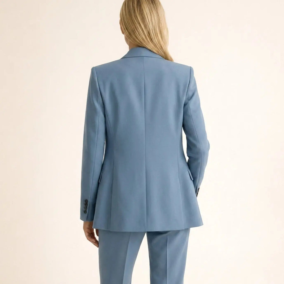Conjunto de traje para mujer, con blazer entallada y pantalón de pernera ancha
