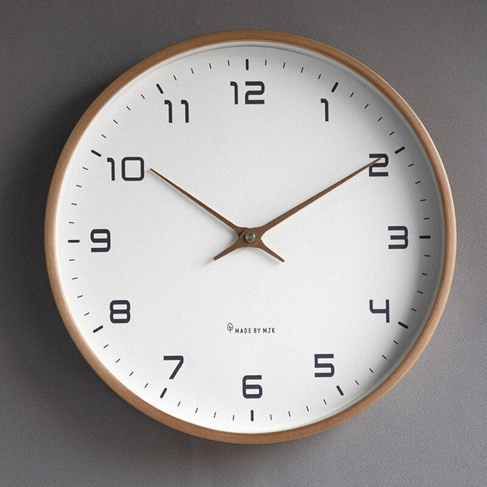 Reloj de pared cuadrado nórdico de madera maciza y silencioso