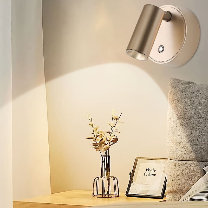 Aplique de pared inalámbrico recargable minimalista, desmontable, con control táctil magnético