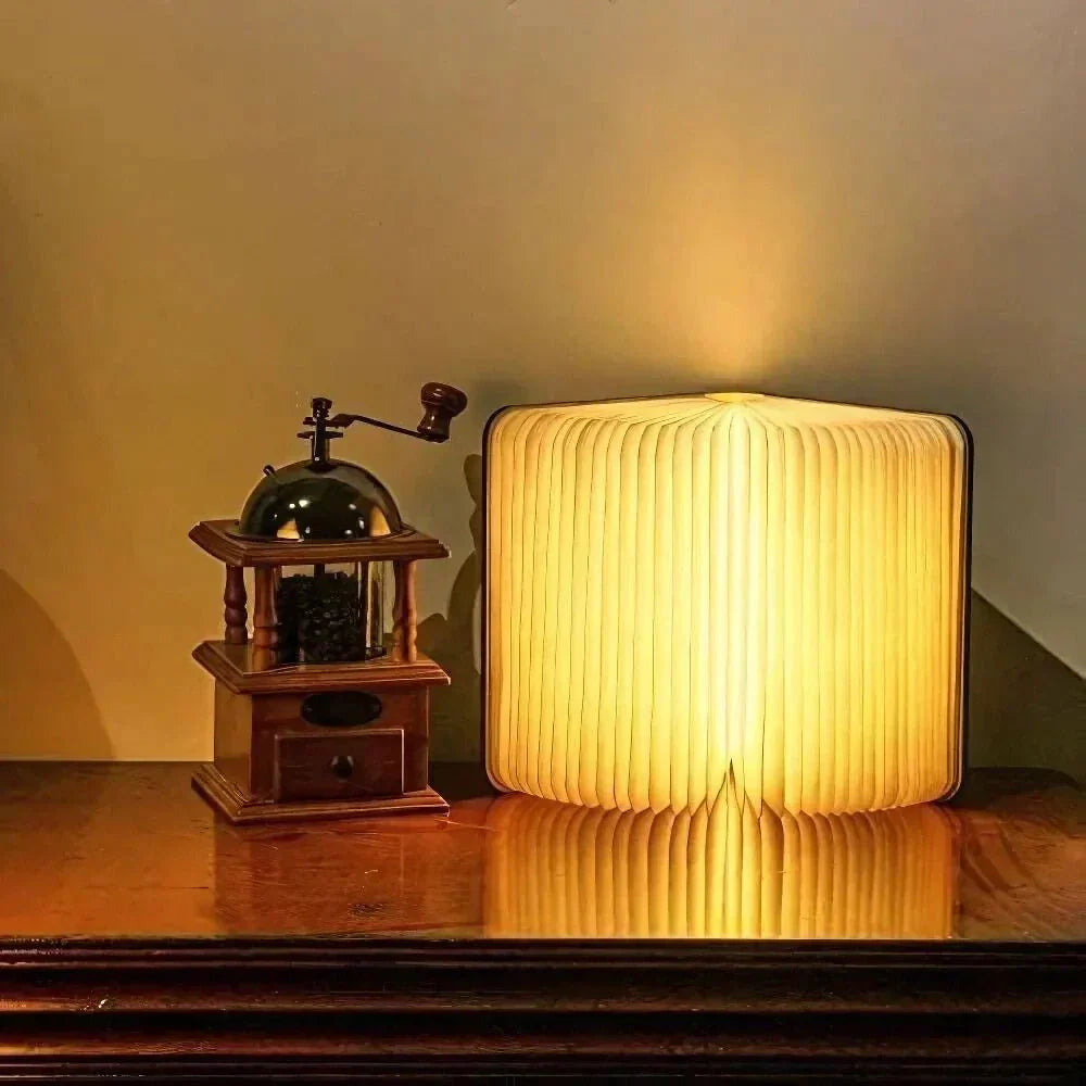 Lámpara de mesa portátil recargable plegable con diseño de libro