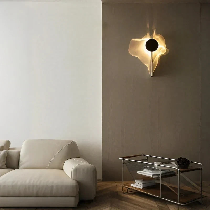 Luz de pared de aluminio y acero inoxidable, giratoria, con proyección de ondas