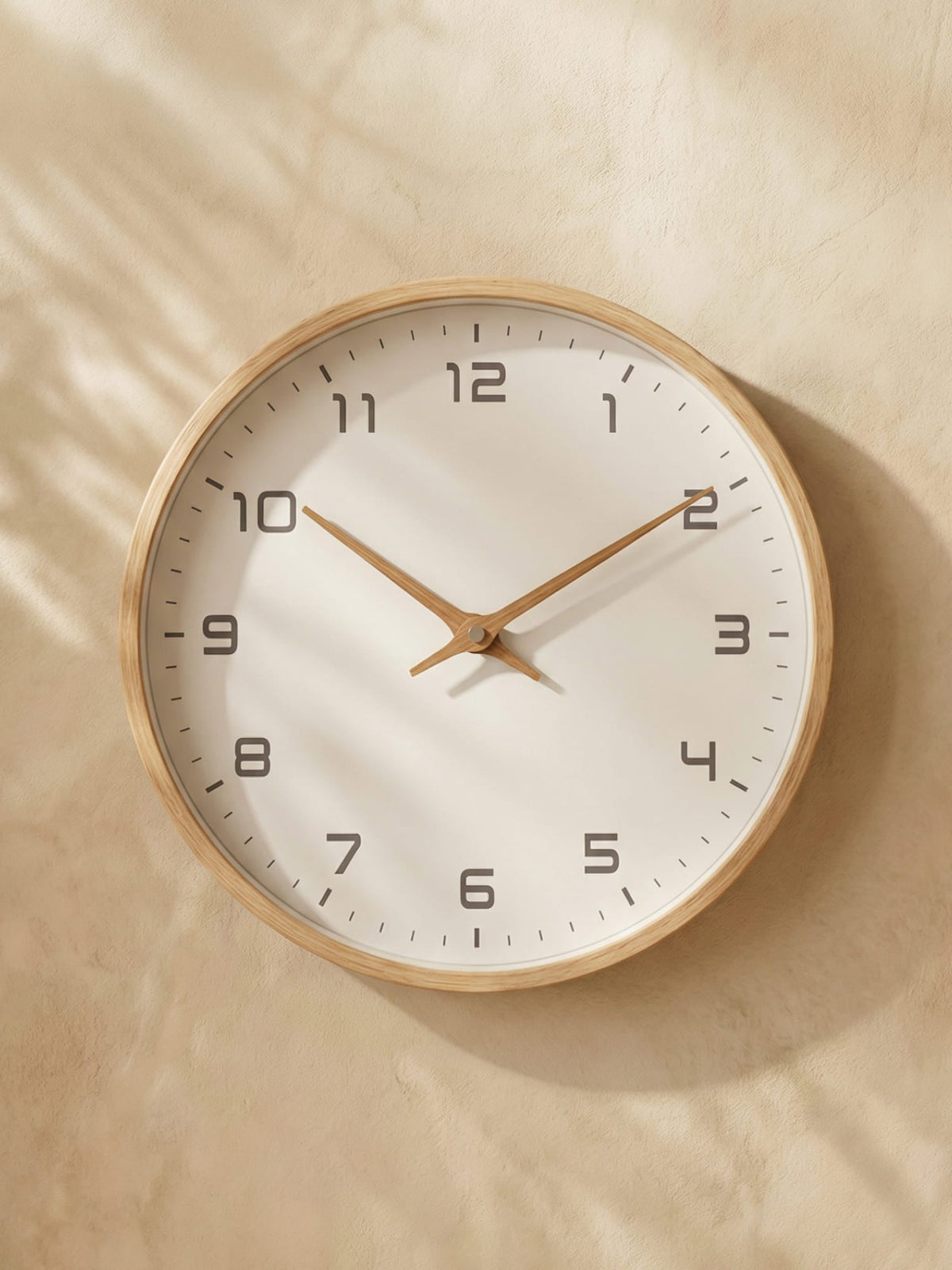 Reloj de pared cuadrado nórdico de madera maciza y silencioso