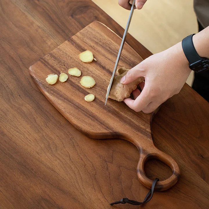 Juego de tablas de cortar de madera maciza de nogal de doble cara