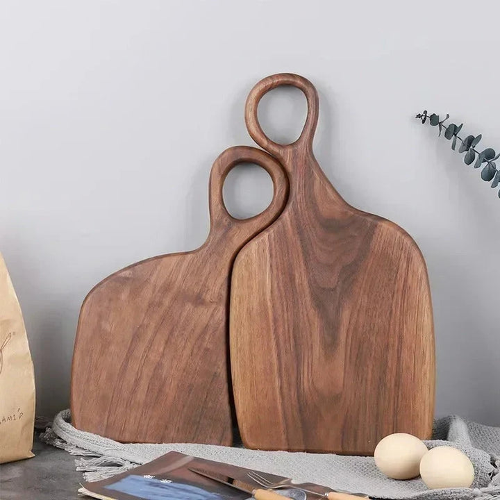 Juego de tablas de cortar de madera maciza de nogal de doble cara