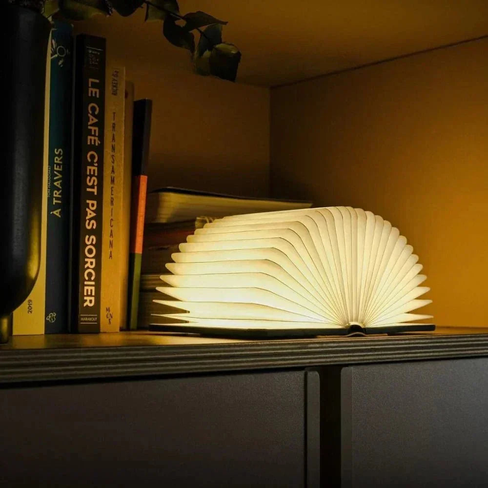 Lámpara de mesa portátil recargable plegable con diseño de libro