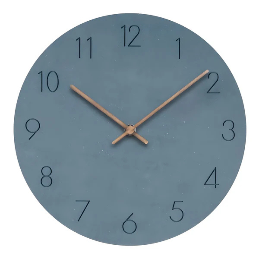 Reloj de pared redondo escandinavo minimalista de madera y silencioso
