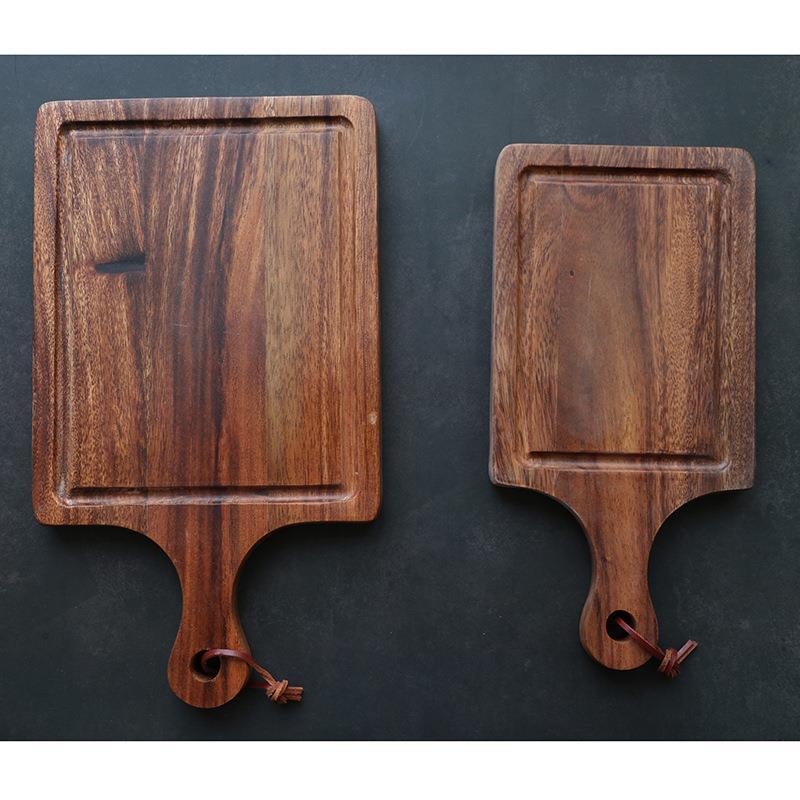 Tabla de cortar de madera maciza de diseño elegante y minimalista, apta para cuchillos