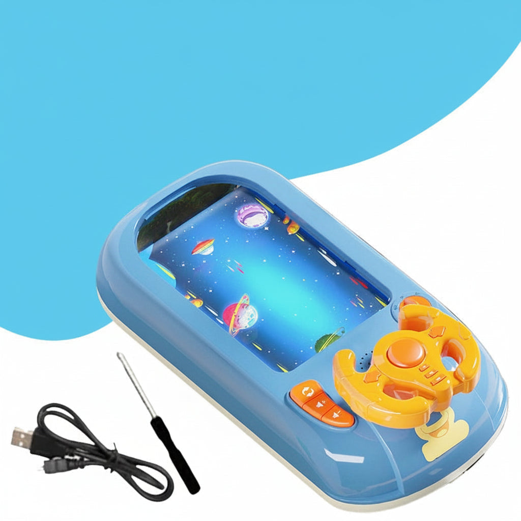 Juguete de consola de carreras con volante interactivo, sin pantalla