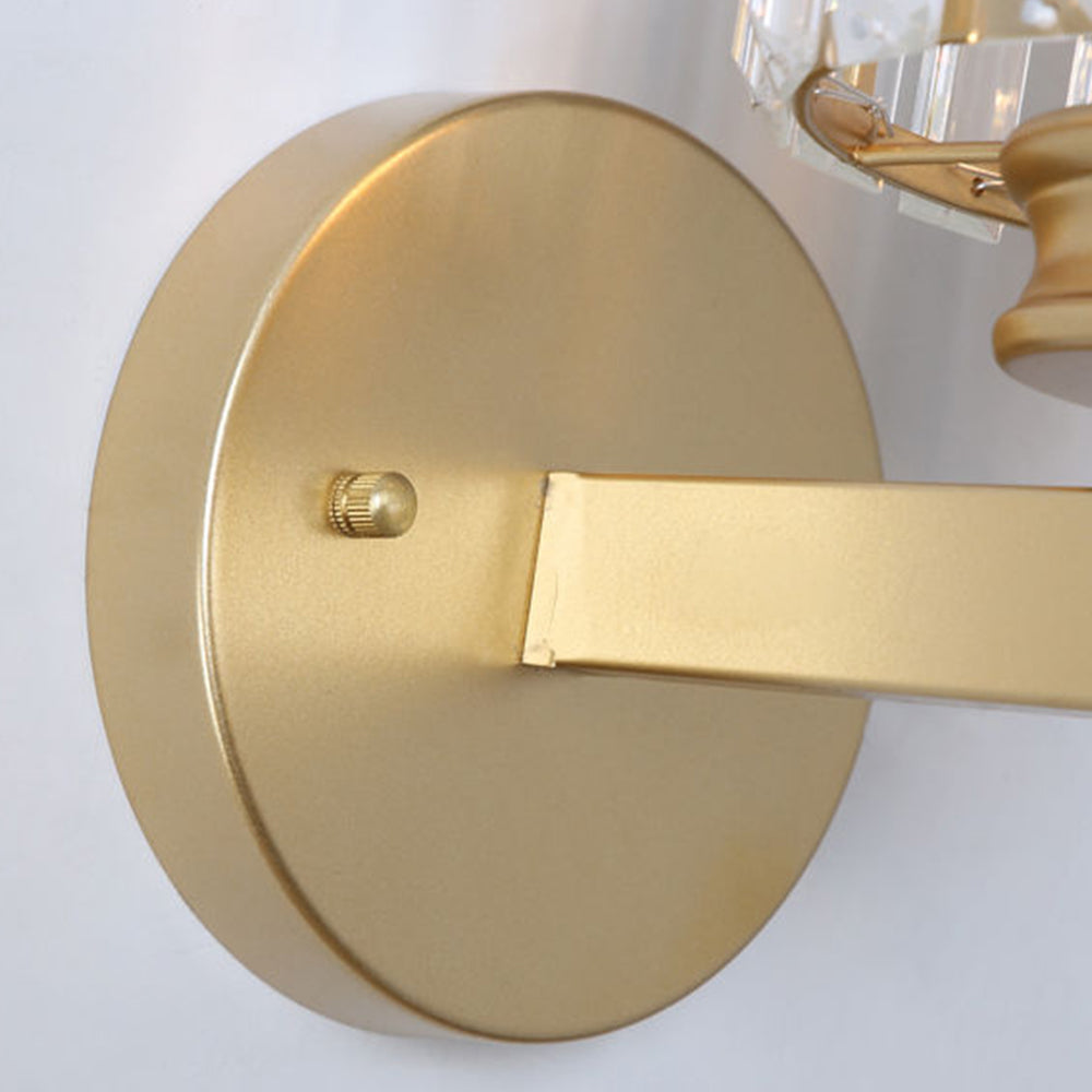 Lámpara de pared moderna de hierro con panel de cristal facetado