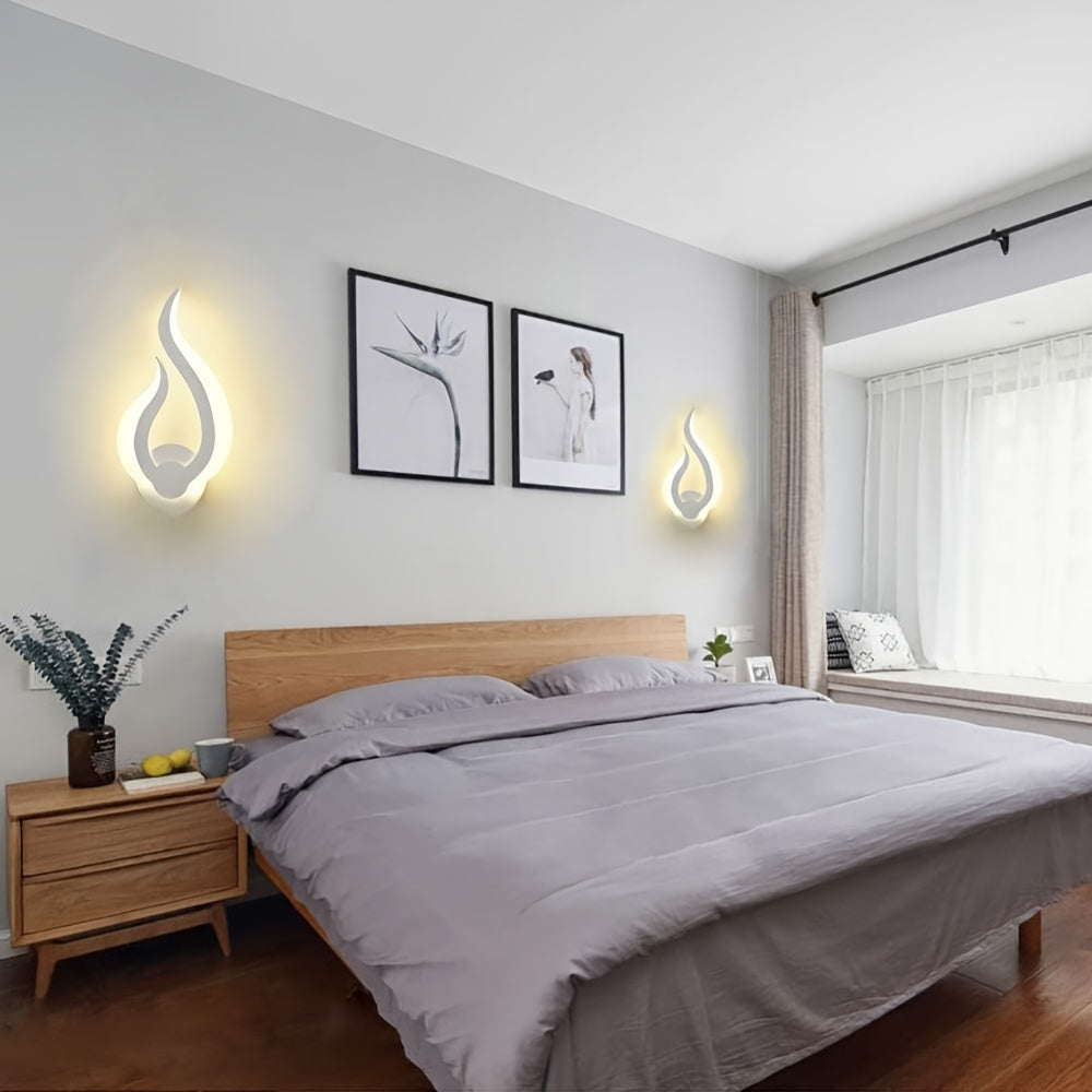 Aplique de pared moderno escultórico de acrílico con silueta de llama