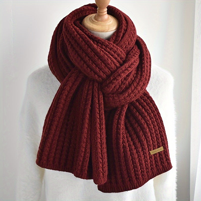 Bufanda de invierno unisex de poliéster tejido con estampado geométrico
