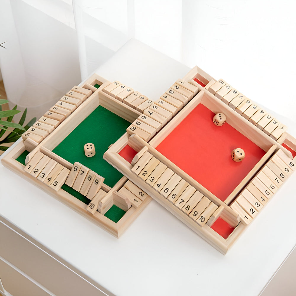 Juego de mesa familiar compacto de aprendizaje matemático, de madera y forma cuadrada