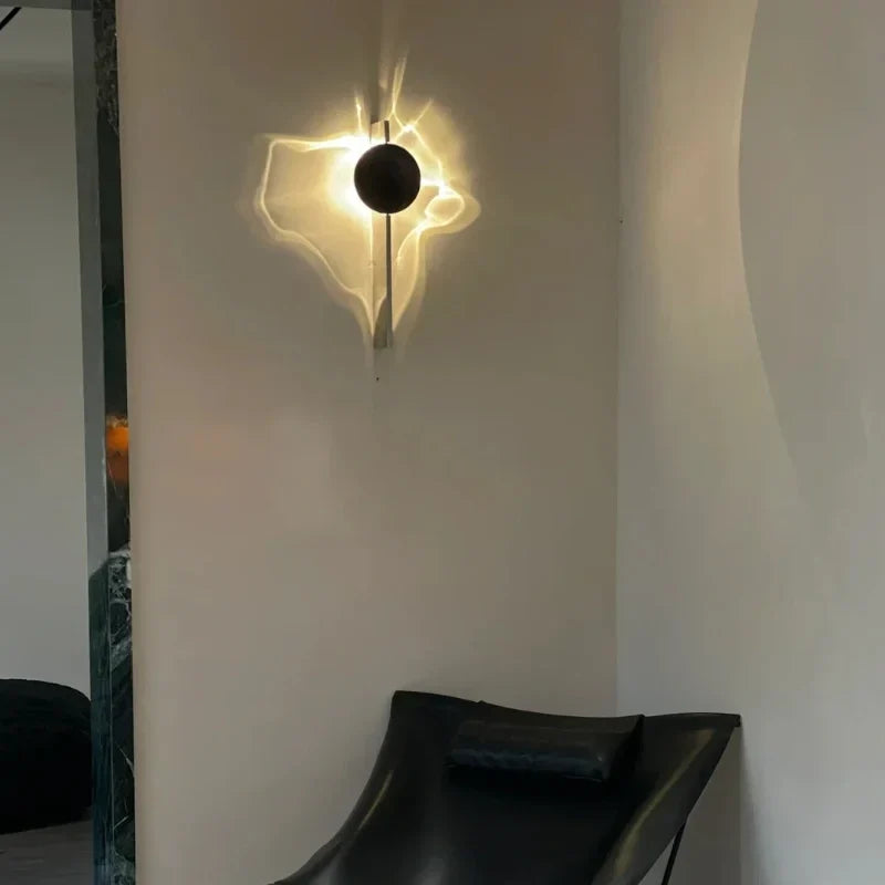 Luz de pared de aluminio y acero inoxidable, giratoria, con proyección de ondas