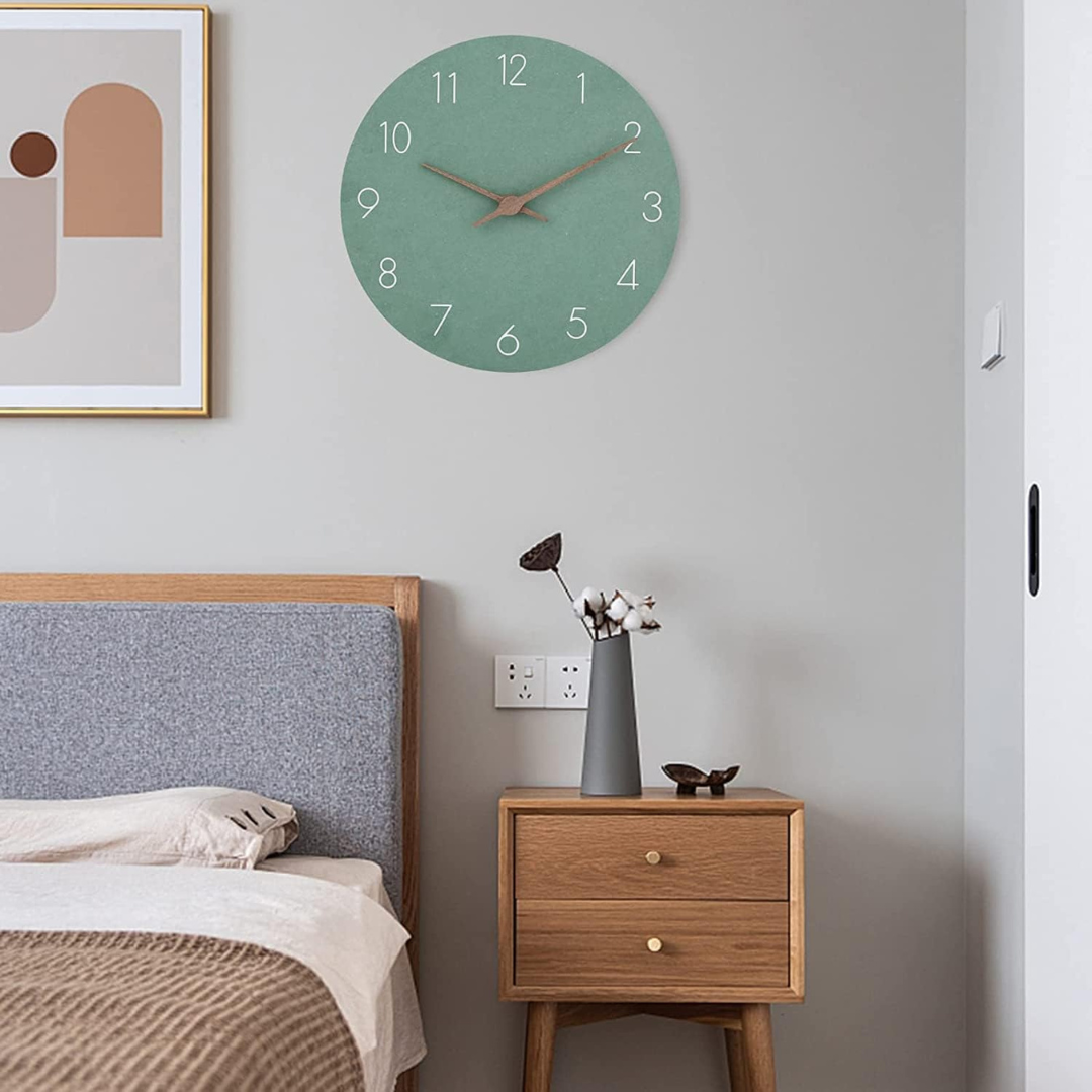 Reloj de pared redondo escandinavo minimalista de madera y silencioso