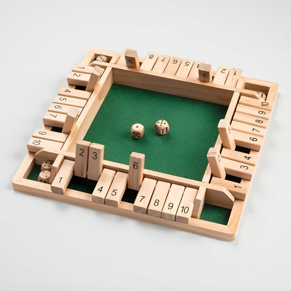 Juego de mesa familiar compacto de aprendizaje matemático, de madera y forma cuadrada