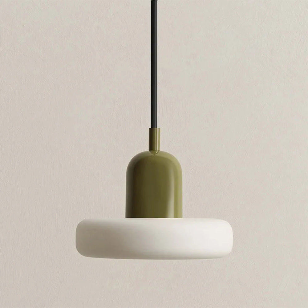 Lámpara colgante escandinava minimalista con cúpula lisa de vidrio esmerilado