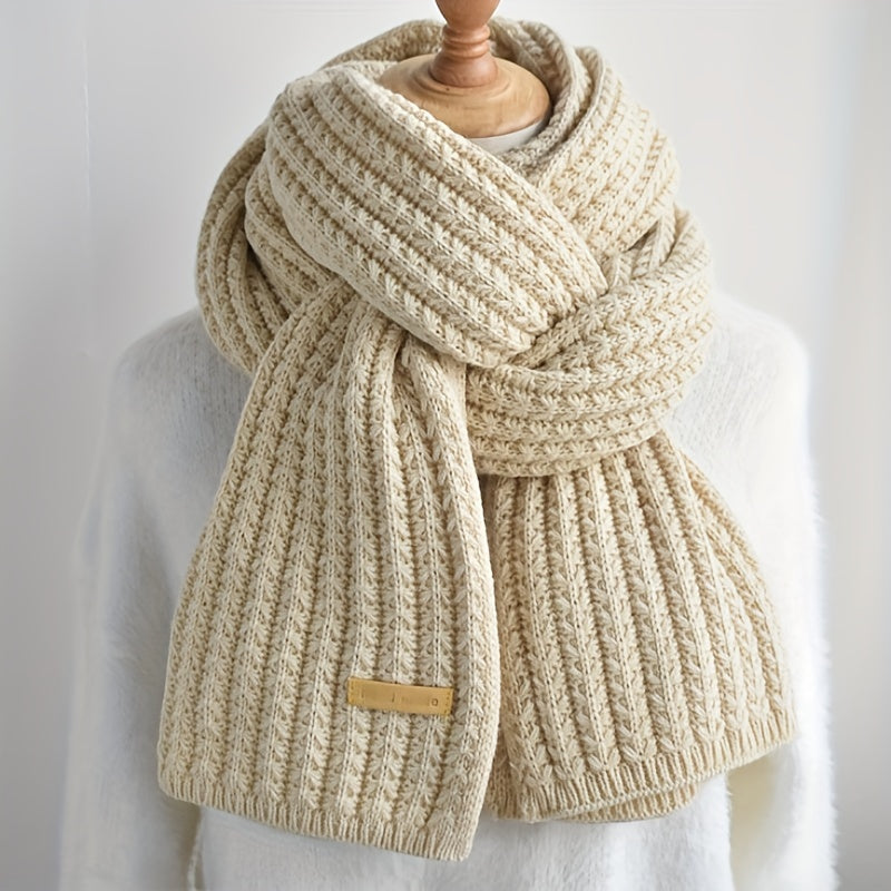 Bufanda de invierno unisex de poliéster tejido con estampado geométrico