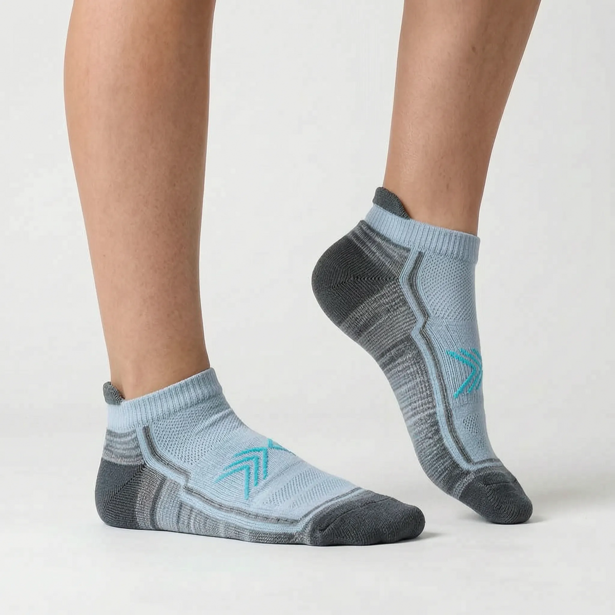 Calcetines deportivos tobilleros de mezcla de algodón con talón acolchado