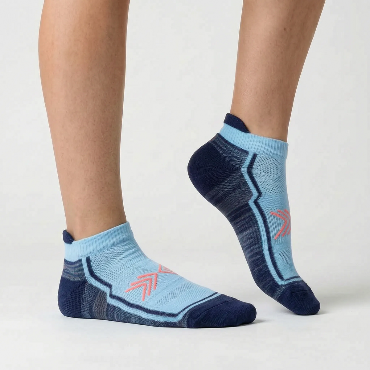 Calcetines deportivos tobilleros de mezcla de algodón con talón acolchado