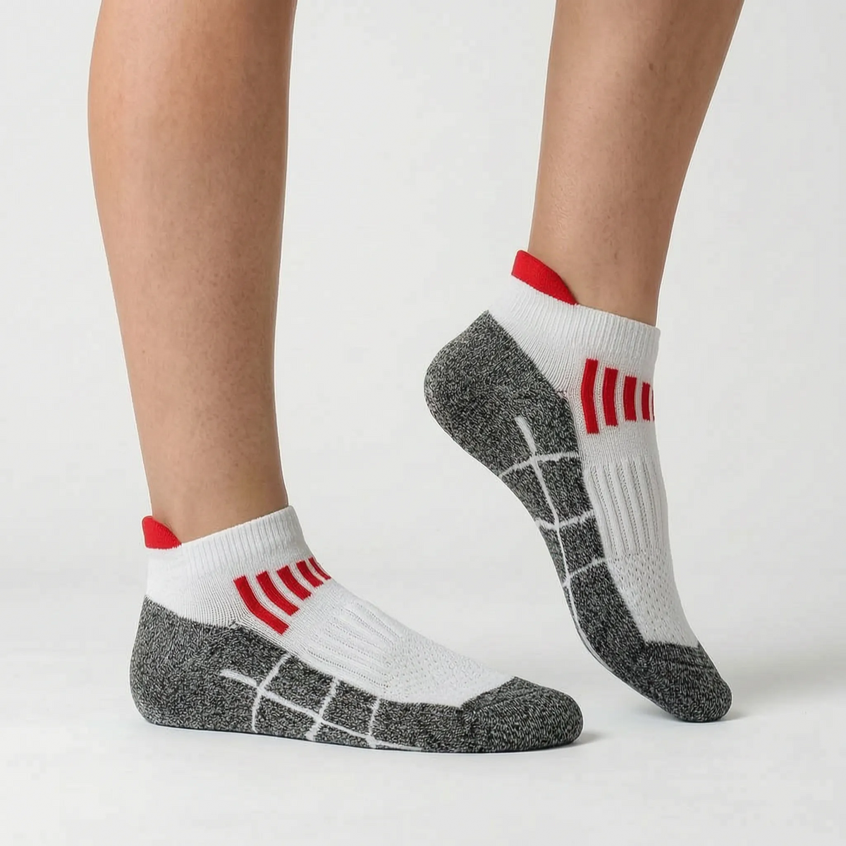 Calcetines deportivos tobilleros de mezcla de algodón con talón acolchado