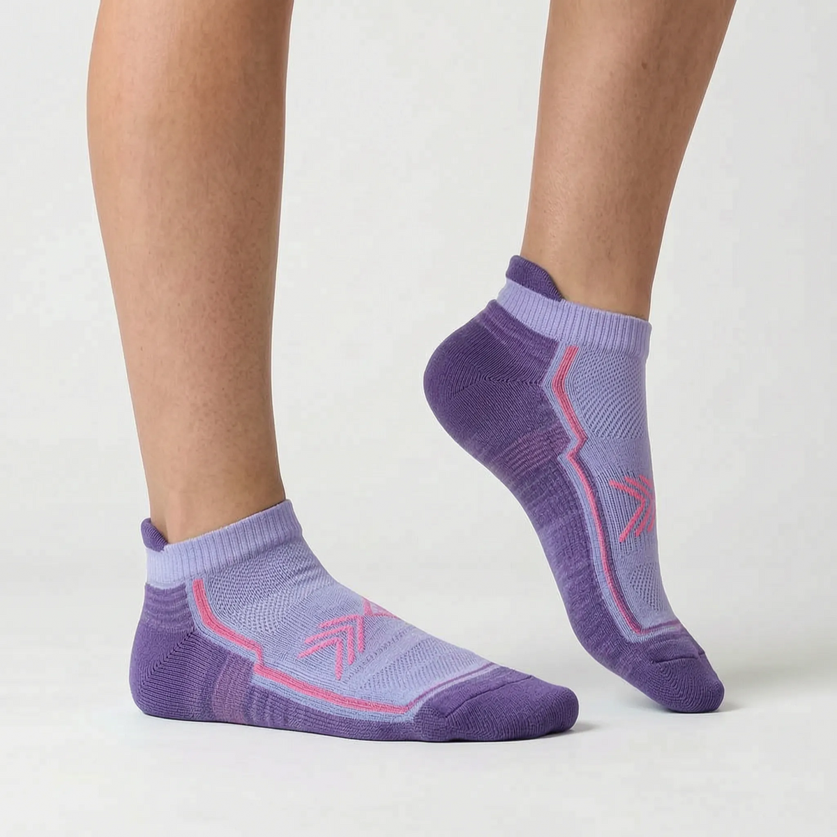 Calcetines deportivos tobilleros de mezcla de algodón con talón acolchado