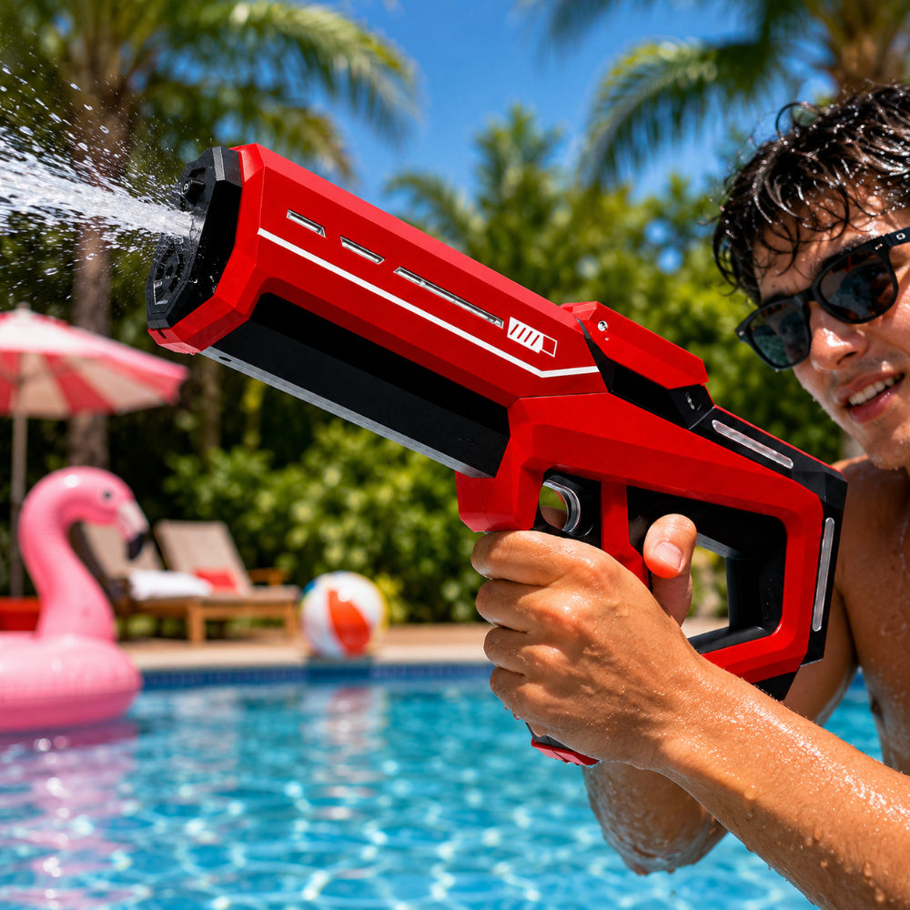 Pistola de agua automática de gran capacidad y largo alcance para juegos al aire libre