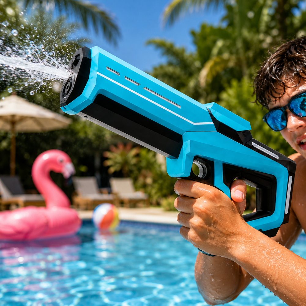 Pistola de agua automática de gran capacidad y largo alcance para juegos al aire libre