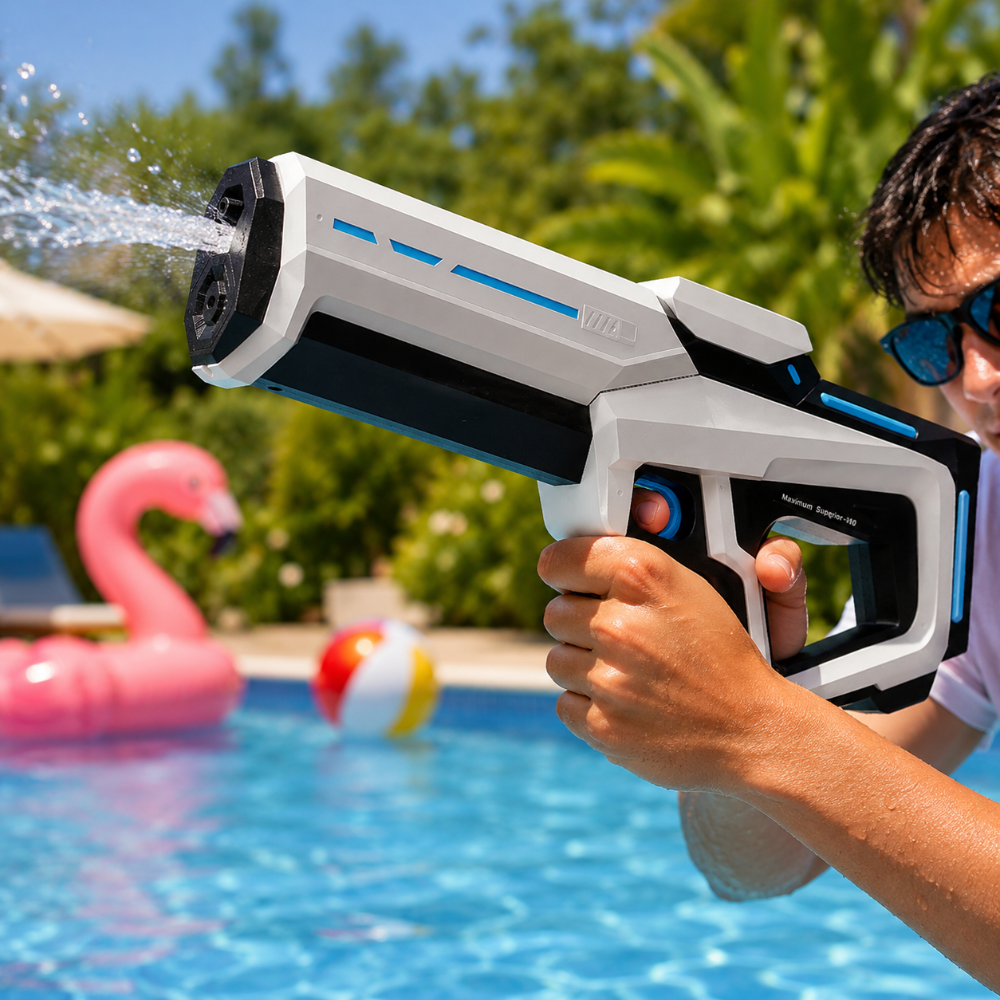 Pistola de agua automática de gran capacidad y largo alcance para juegos al aire libre