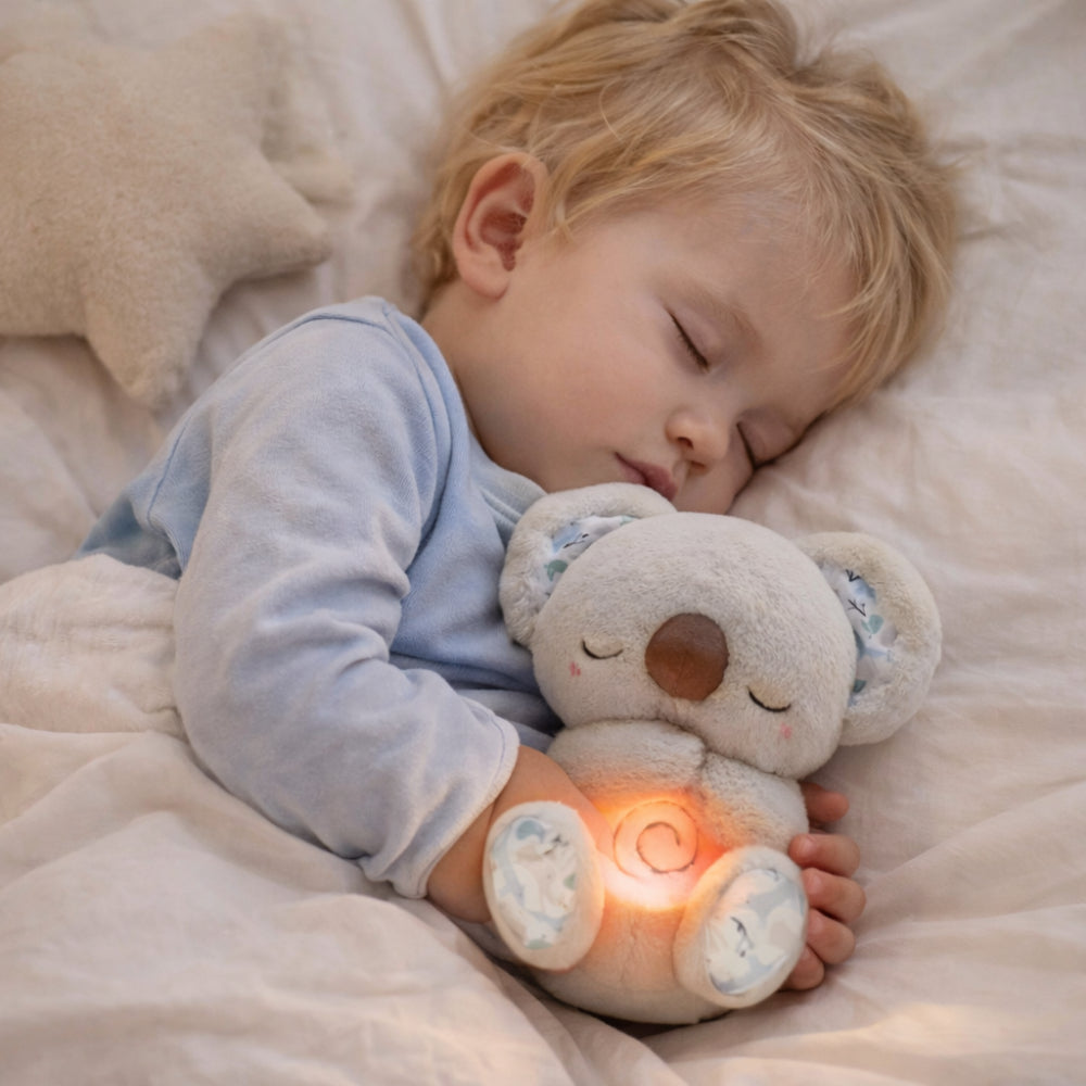 Set de juguete de sueño para bebés con oso de peluche luminoso y respiración rítmica