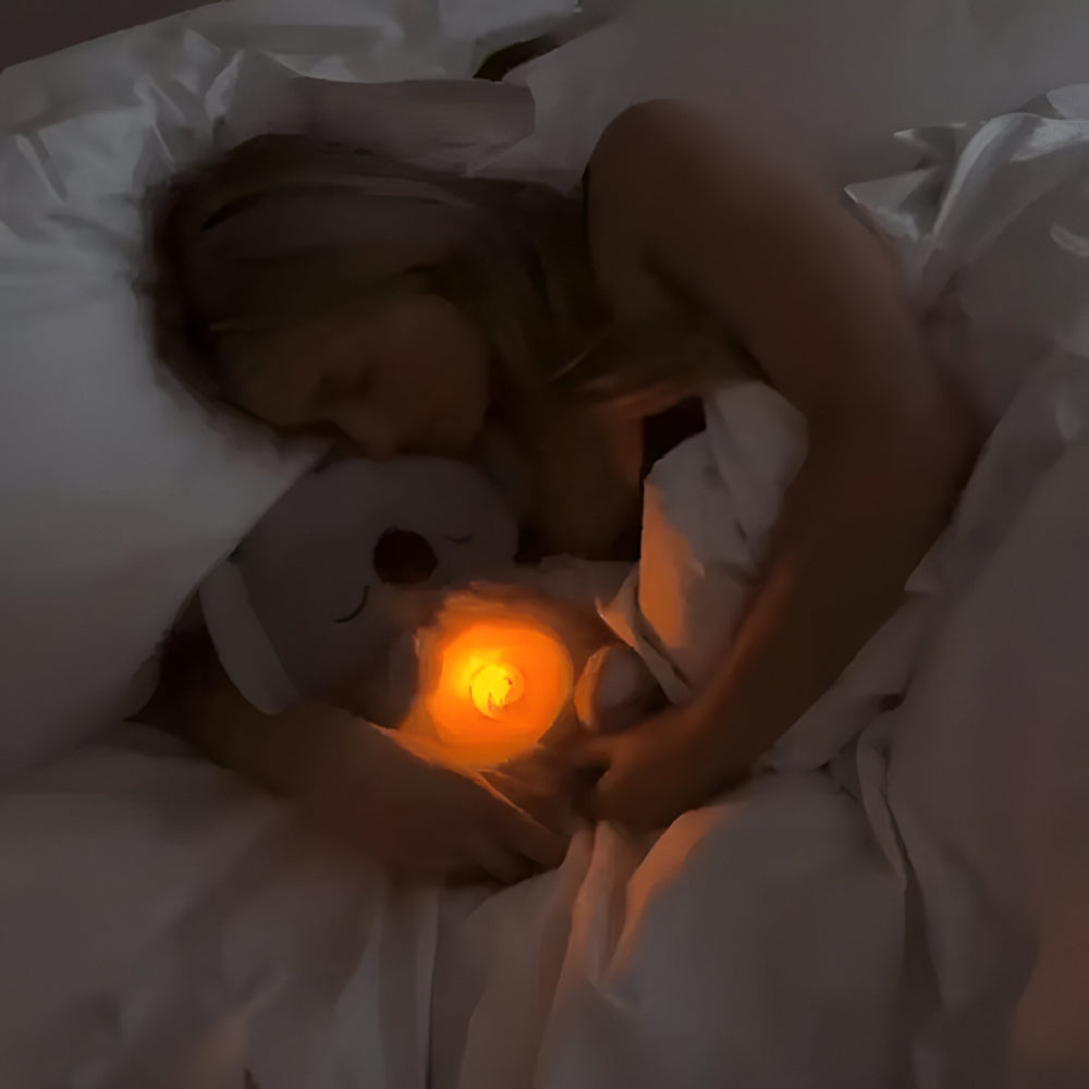 Set de juguete de sueño para bebés con oso de peluche luminoso y respiración rítmica