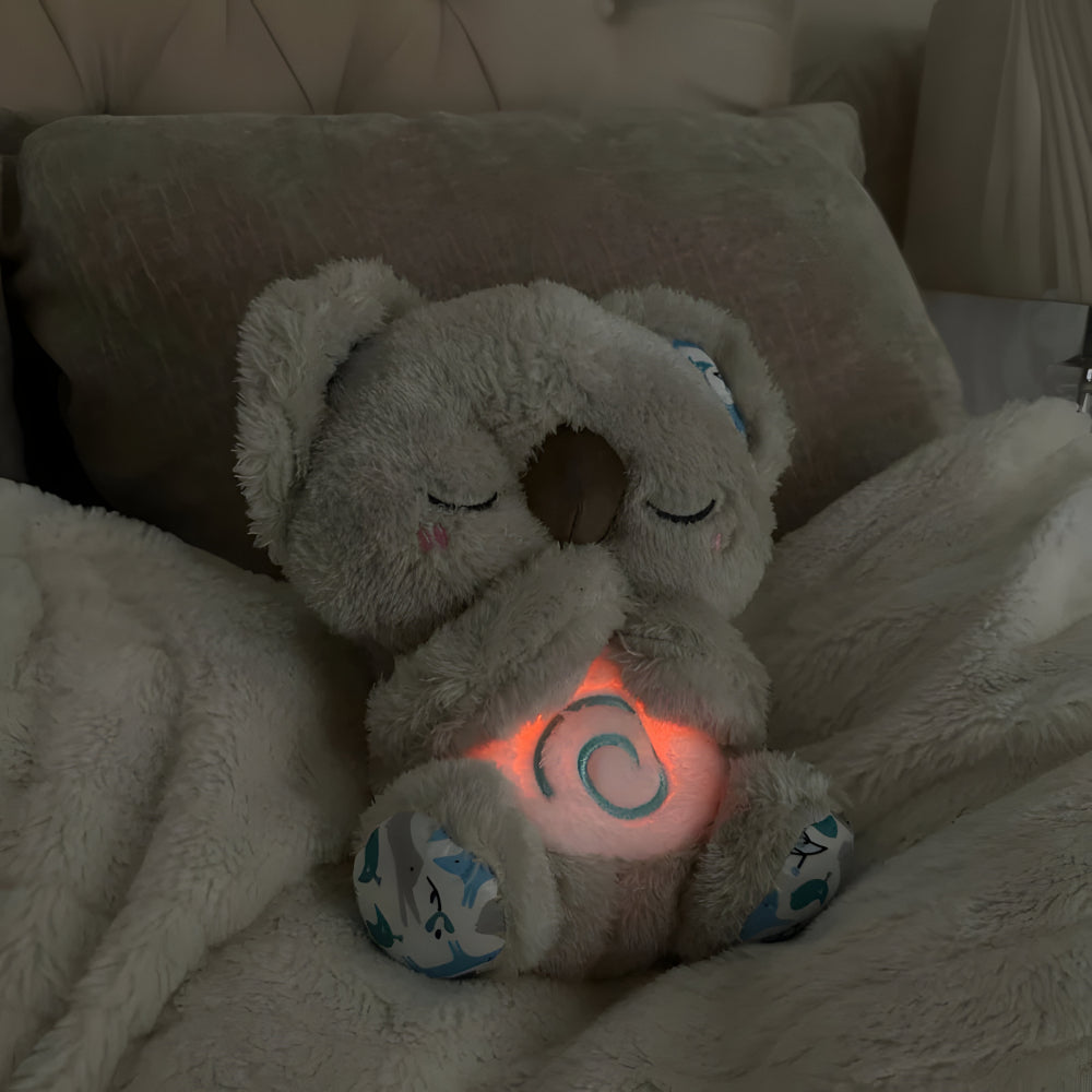 Set de juguete de sueño para bebés con oso de peluche luminoso y respiración rítmica