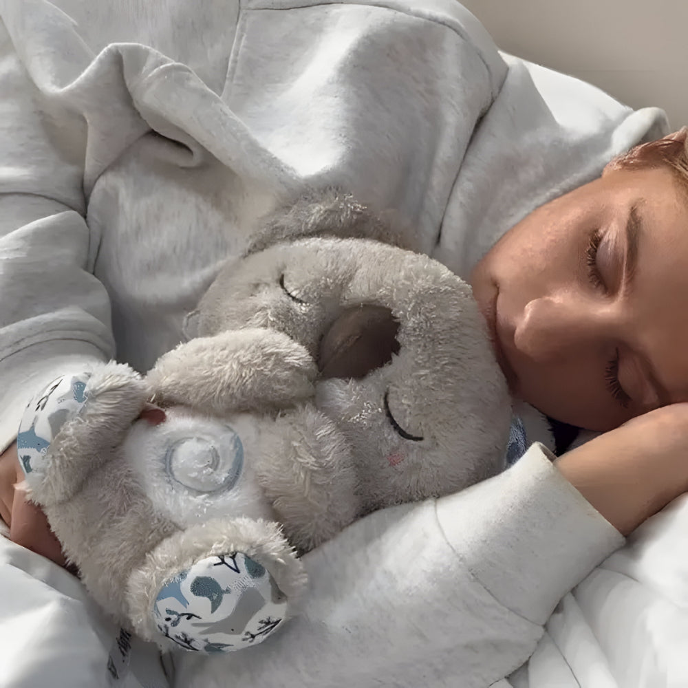 Set de juguete de sueño para bebés con oso de peluche luminoso y respiración rítmica