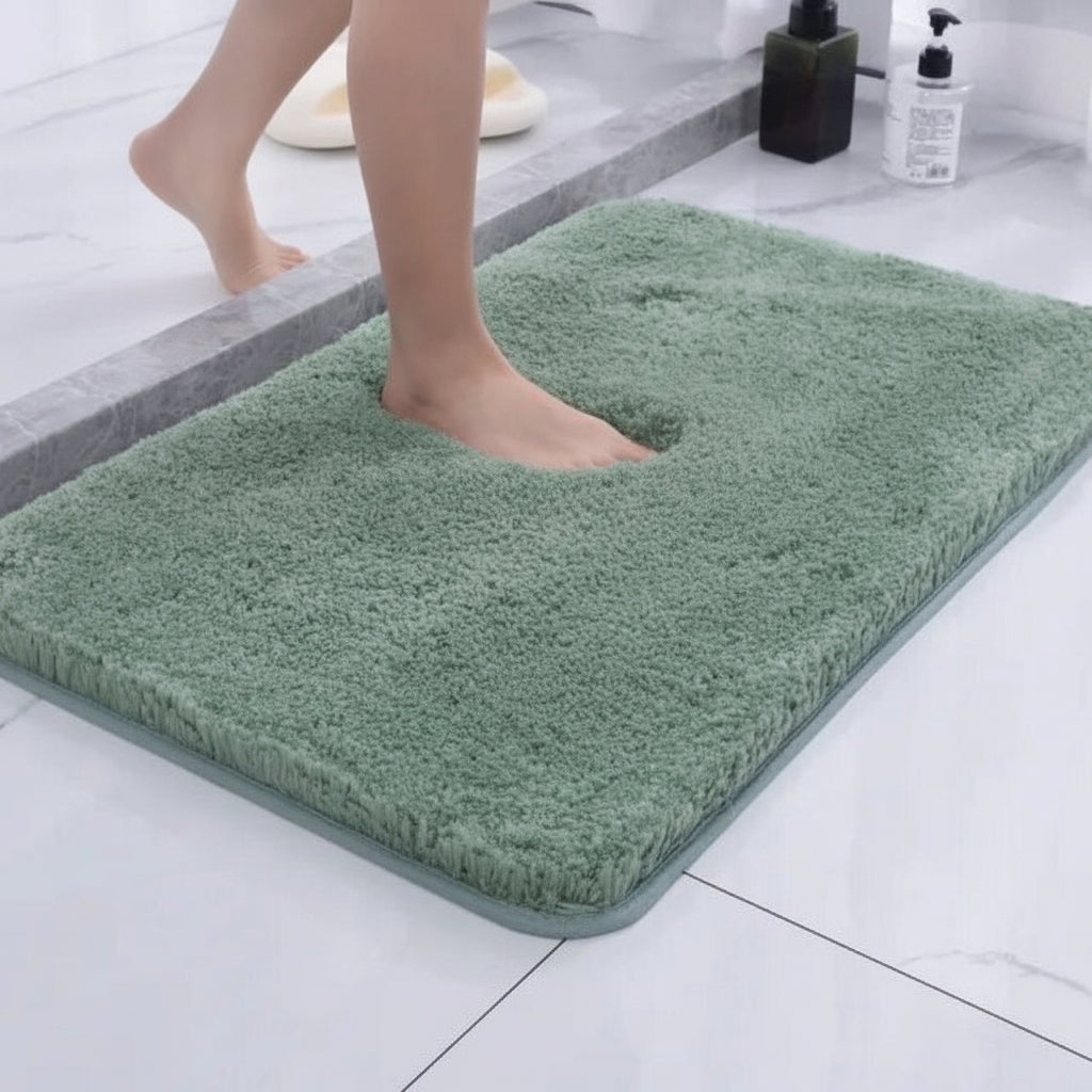 Alfombra de baño de microfibra de felpa ultrasuave, absorbente y antideslizante
