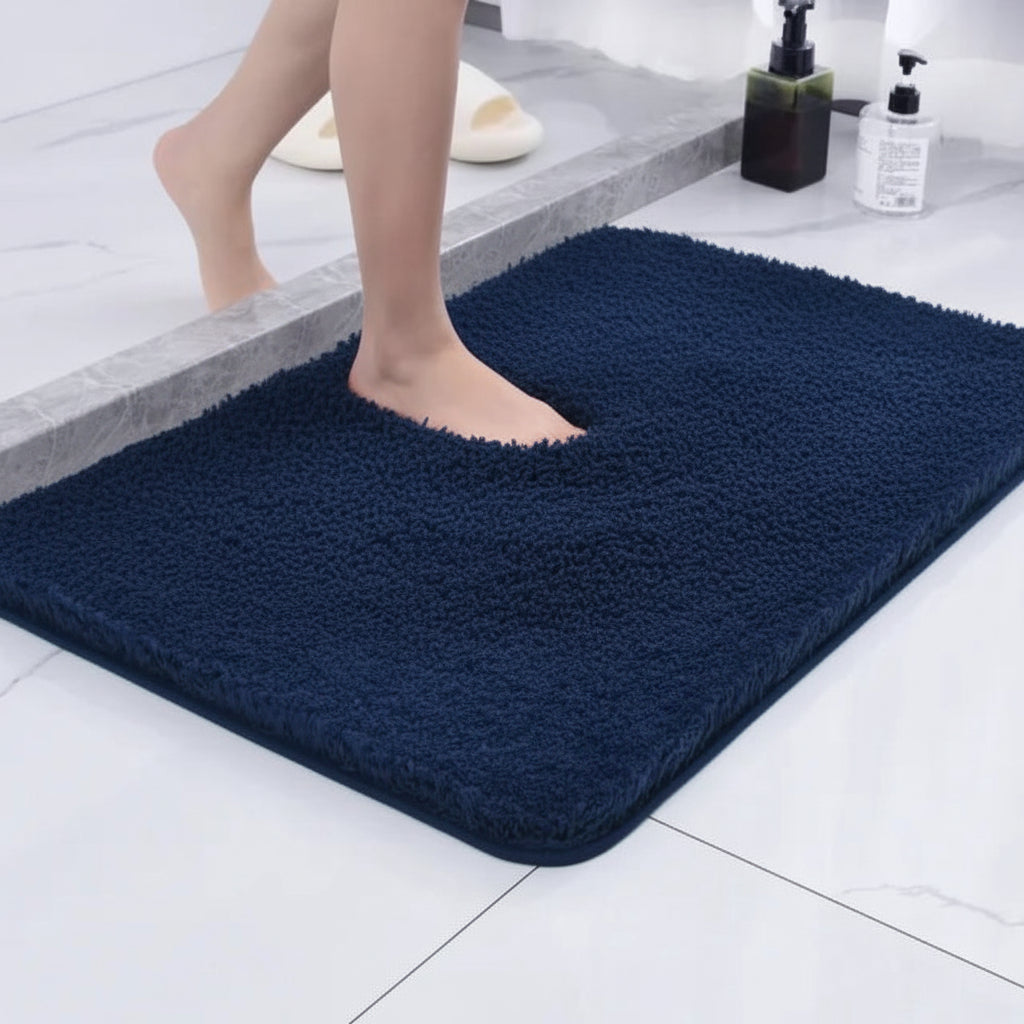 Alfombra de baño de microfibra de felpa ultrasuave, absorbente y antideslizante