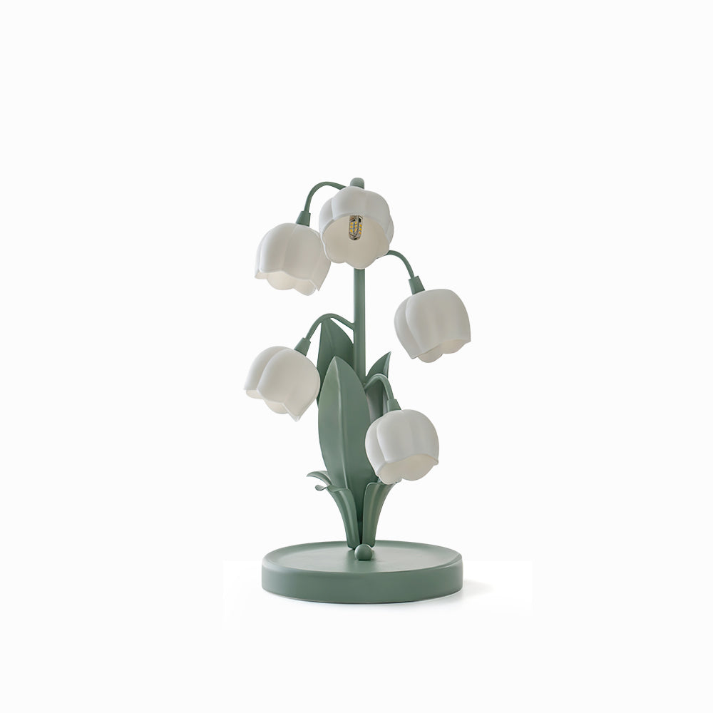 Lámpara de mesa floral con forma de tulipán y flor de orquídea