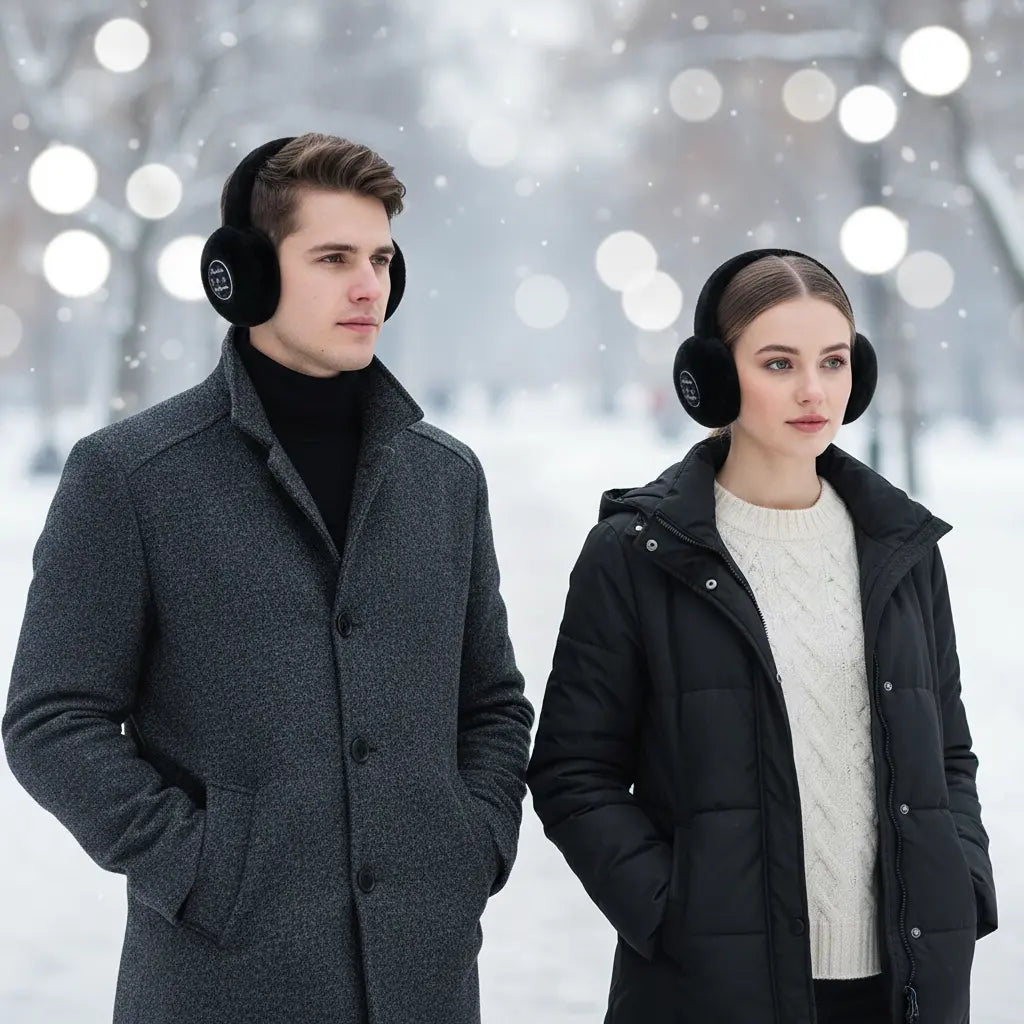 Auriculares inalámbricos Bluetooth con micrófono y orejeras térmicas de forro polar
