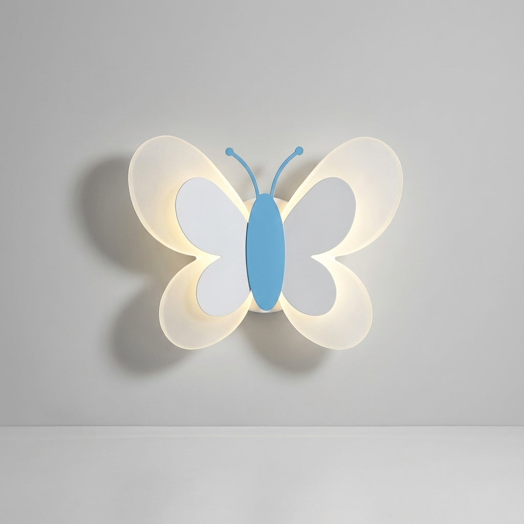 Lámpara de pared de acrílico montada con silueta de mariposa divertida