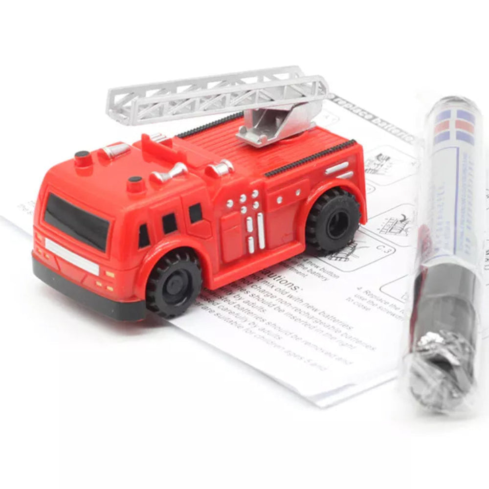 Set compacto de juguete de coche de dibujo guiado por bolígrafo sobre pistas interactivas