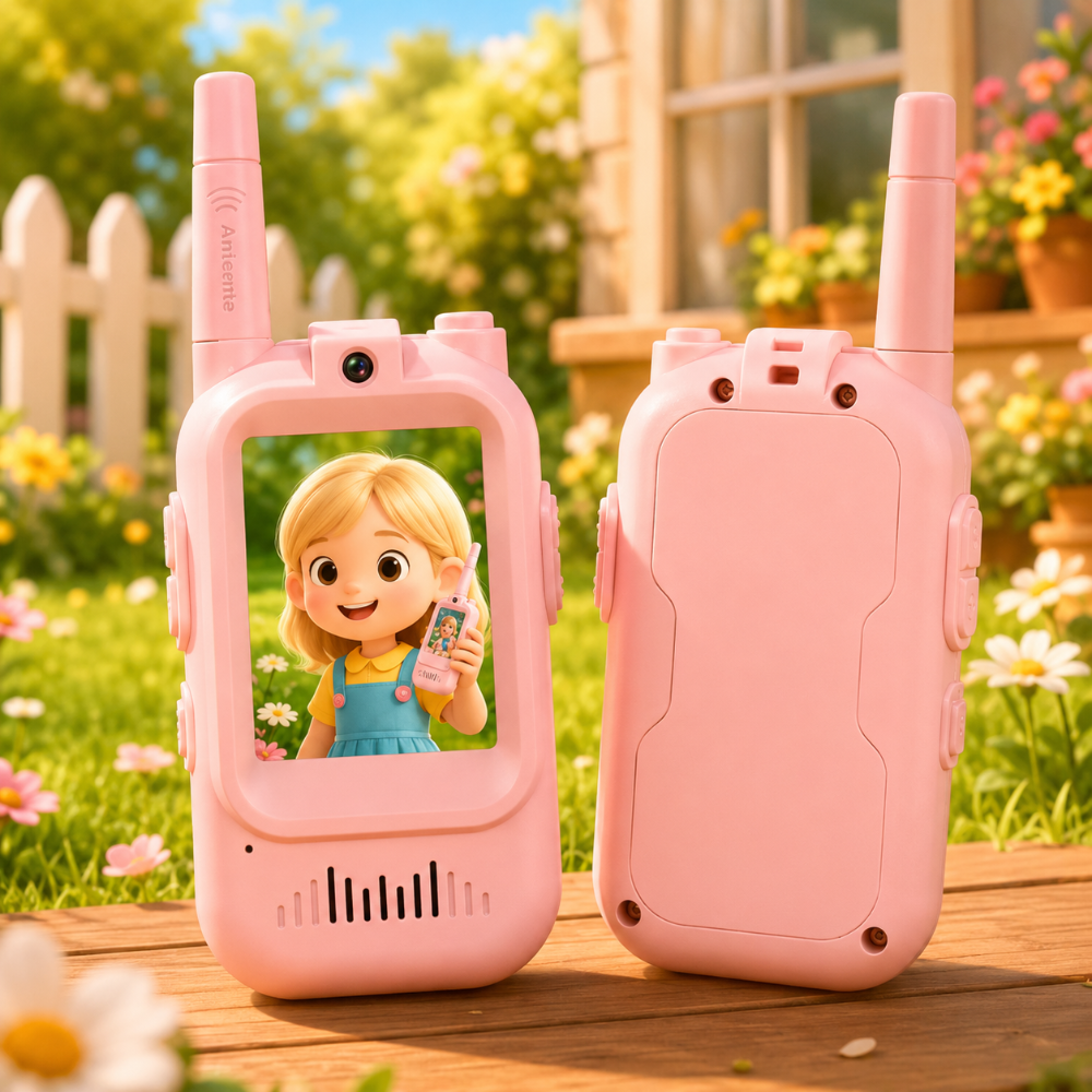Set de juguete de walkie-talkies infantiles con cámara y pantalla de vídeo recargables