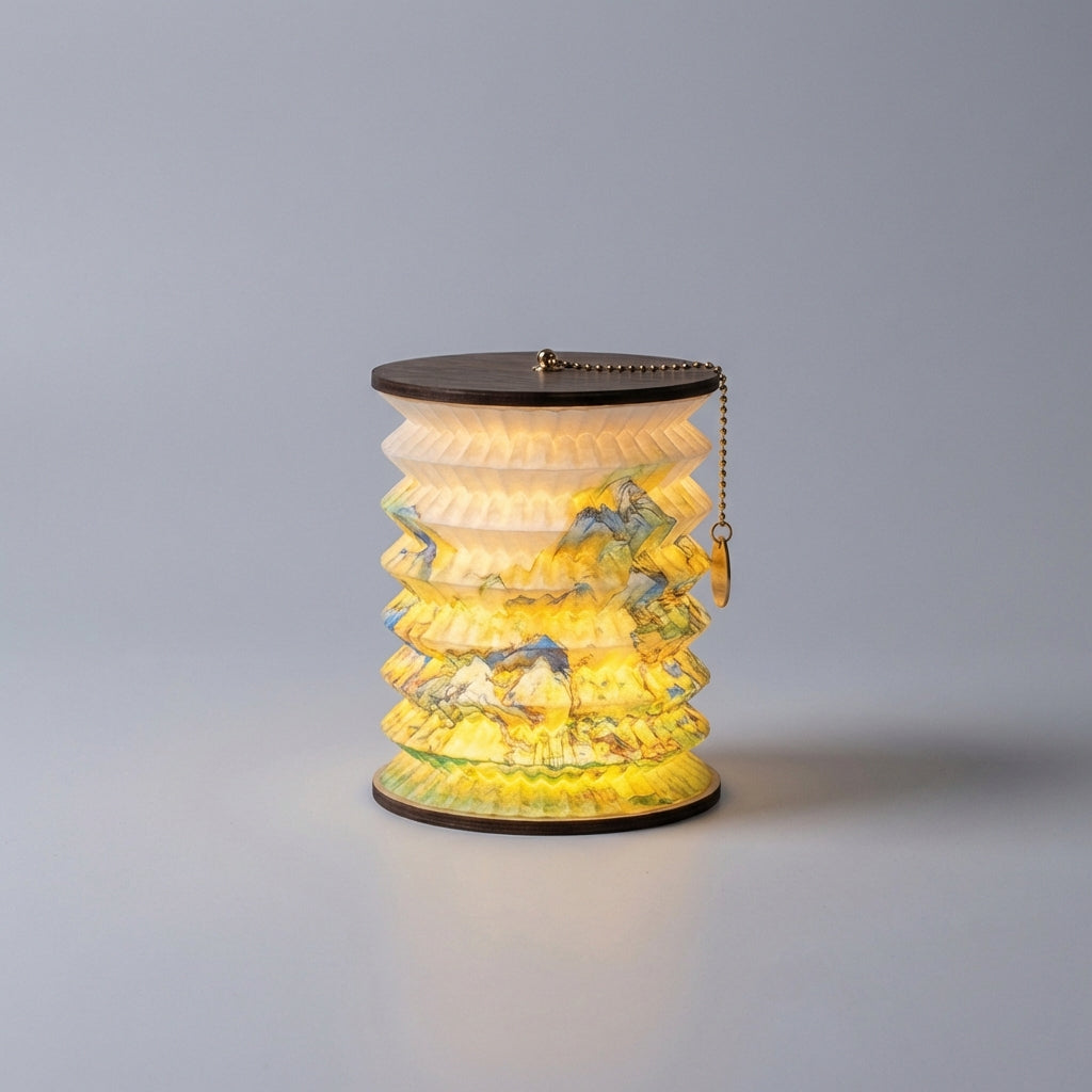 Lámpara de mesa compacta con silueta de farol clásico y luz cálida